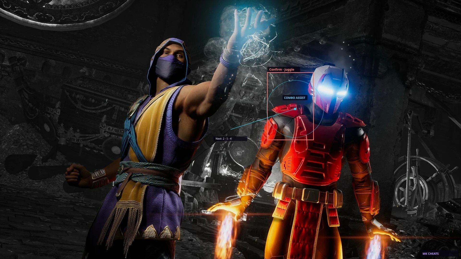 Mortal Kombat 1 combo assist with hit counter