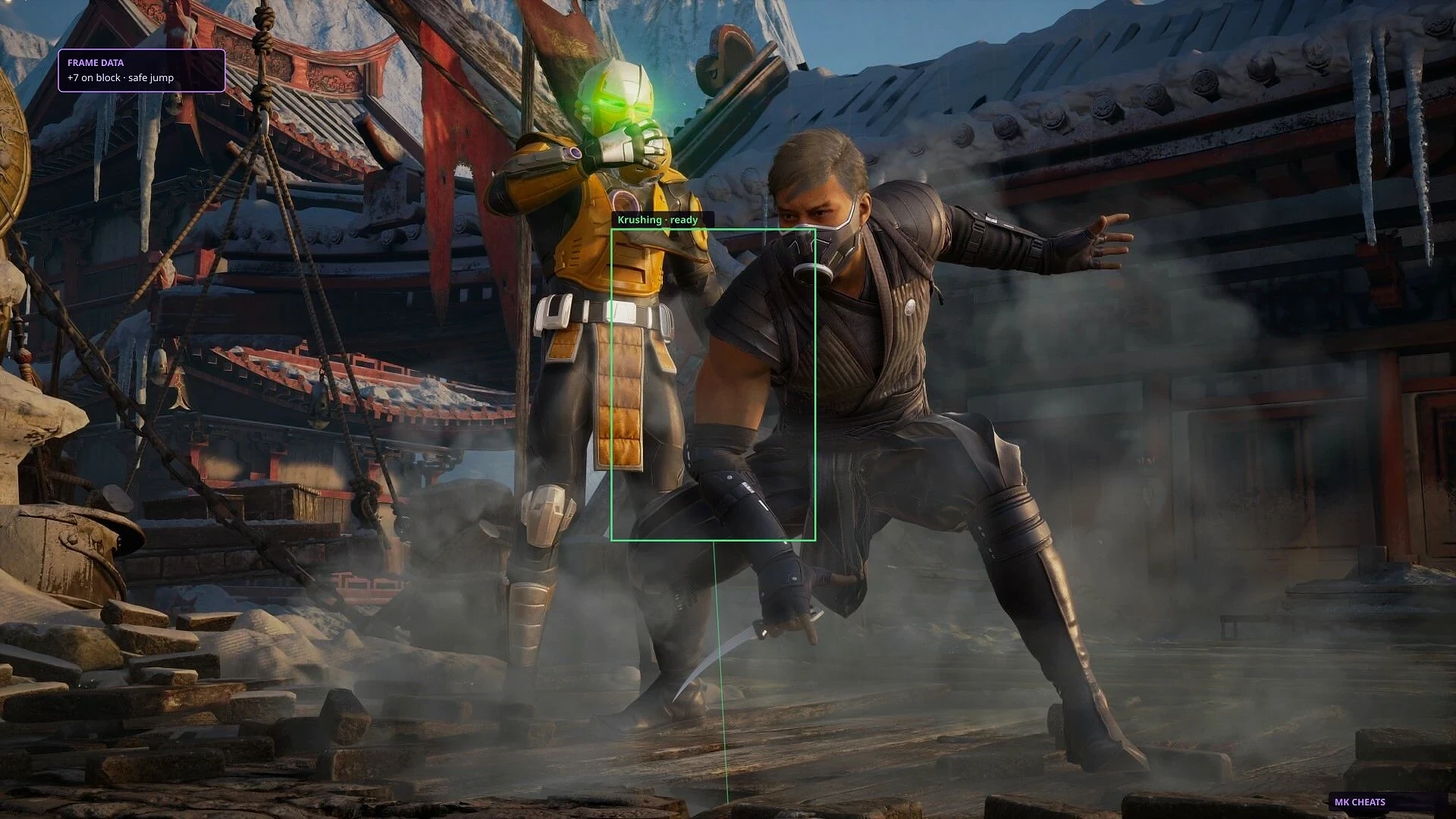 What is included — frame data, combo, or hitbox ESP?